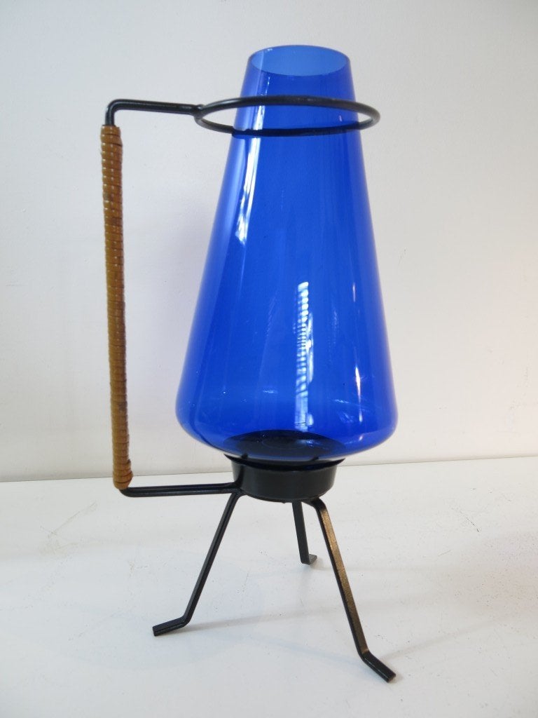 Lampe à vent/bougeoir vintage — années 1960 Gunnar Ander, Enlèvement ou Envoi, Verre
