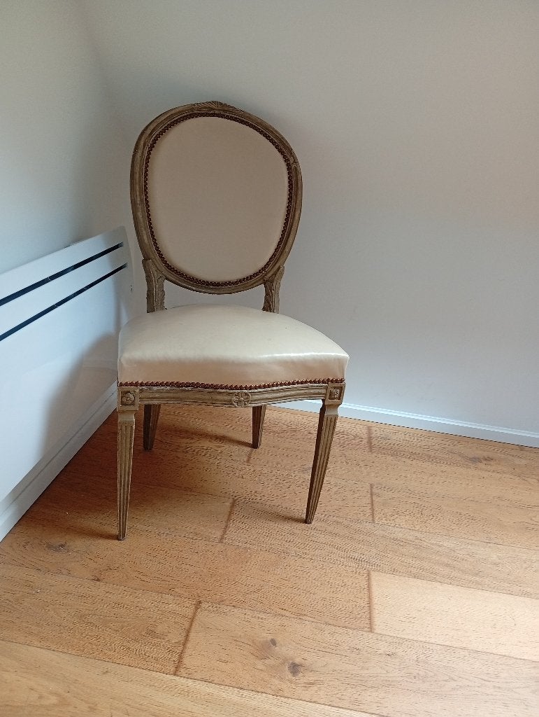Belles chaises 18 ème, Trois, Gris, Enlèvement, Utilisé