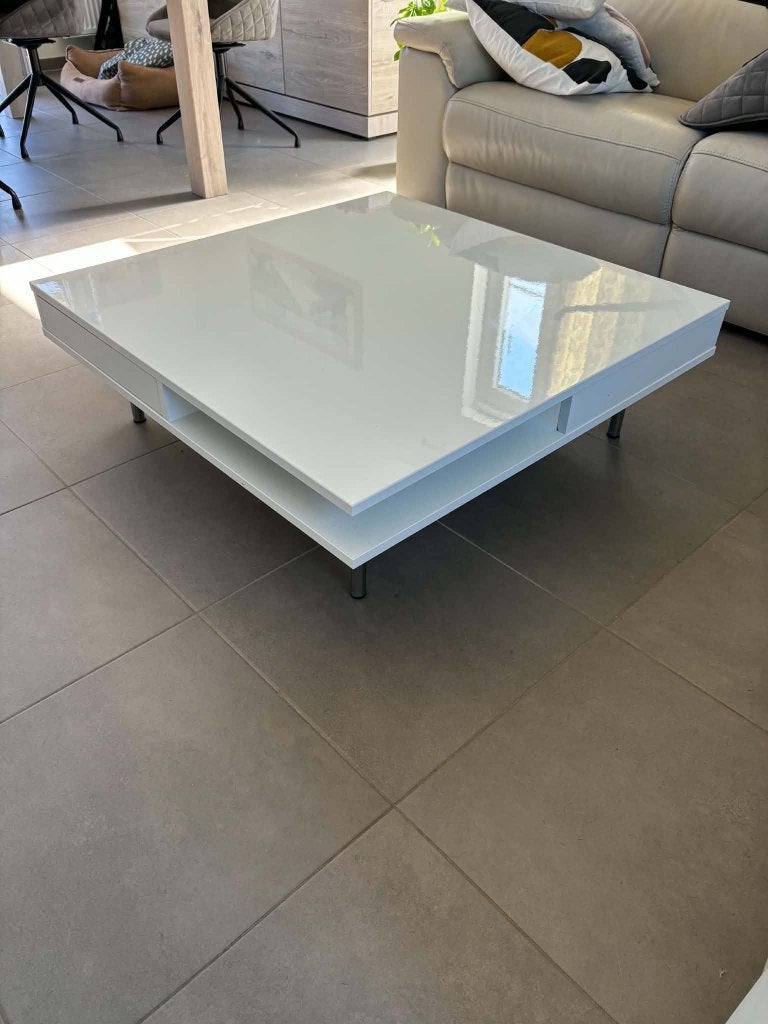 Table basse salon blanc brillant, Ophalen, Gebruikt