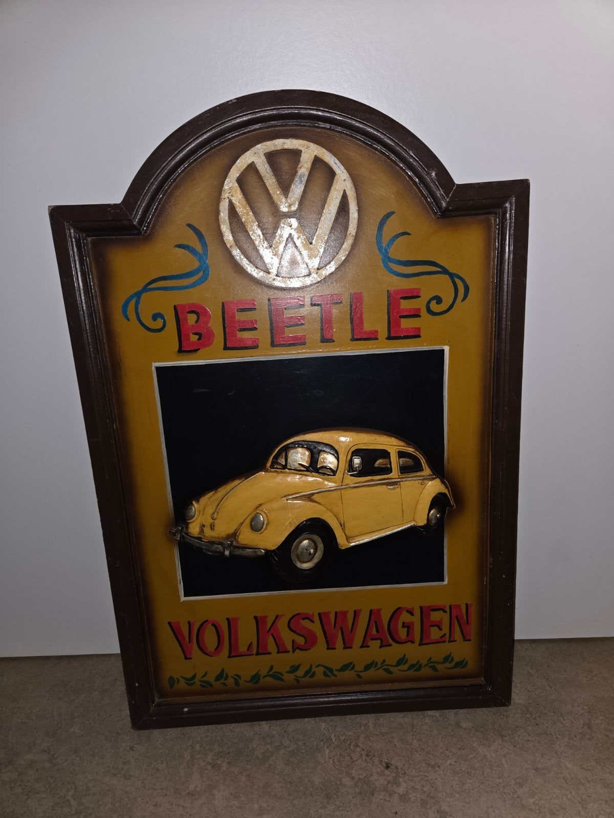 vintage houten 3D-reliëf wandbord, Verzamelen, Ophalen, Gebruikt, Overige typen