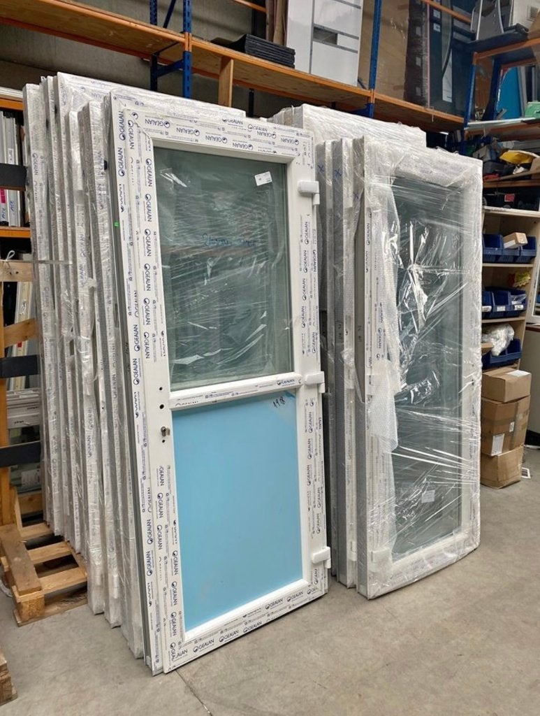 Porte en pvc blanc vitrée ou demi vitrée poignée compris, Bricolage & Construction, Enlèvement ou Envoi, Neuf, Autres types, Double vitrage