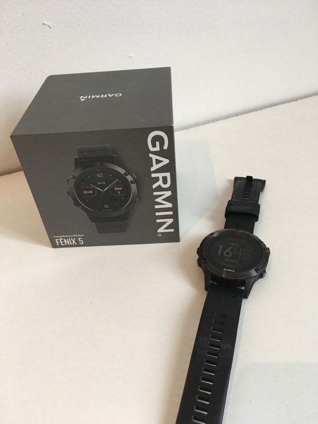 Garmin Fenix 5, Handtassen en Accessoires, Sporthorloges, Gebruikt, Zwart, Ophalen of Verzenden