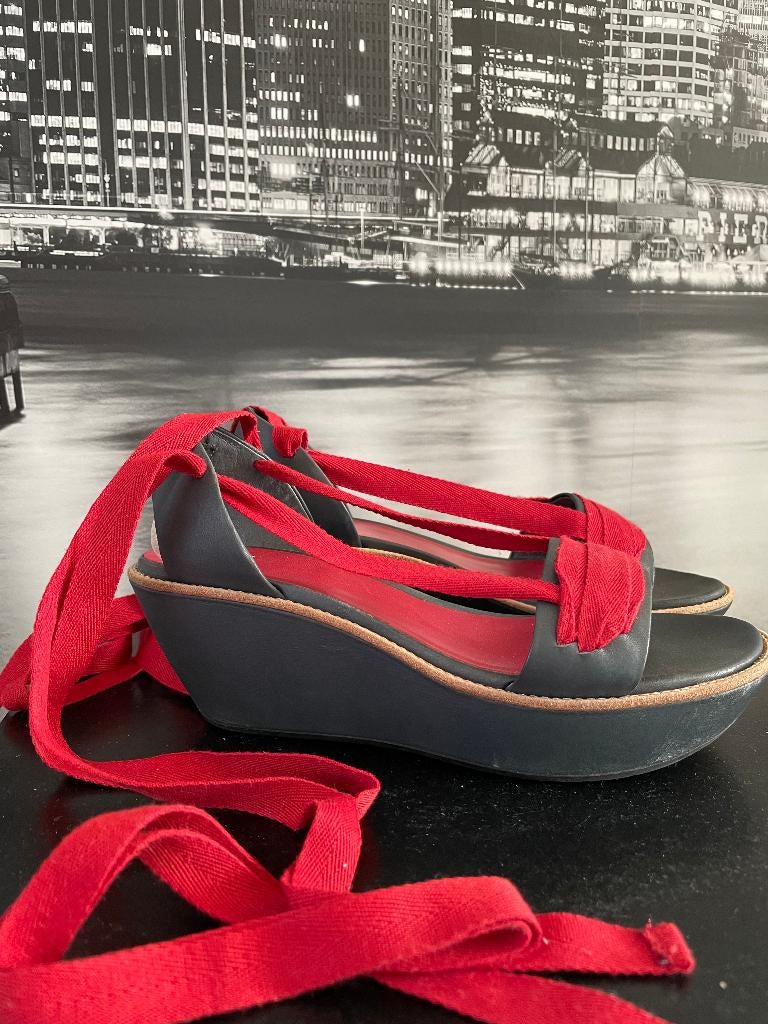 leuke rode sandalen - merk Camper - maat 38, Rouge, Camper, Comme neuf, Sandales et Mûles
