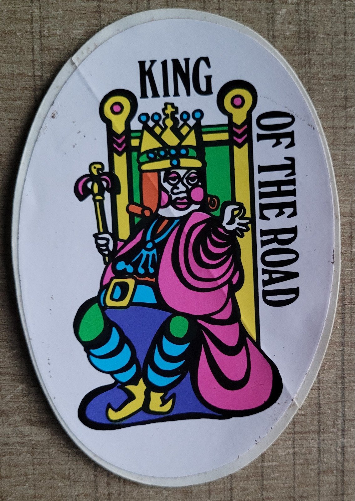 Oude sticker: King of the road, Ophalen of Verzenden, Gebruikt, Overige typen