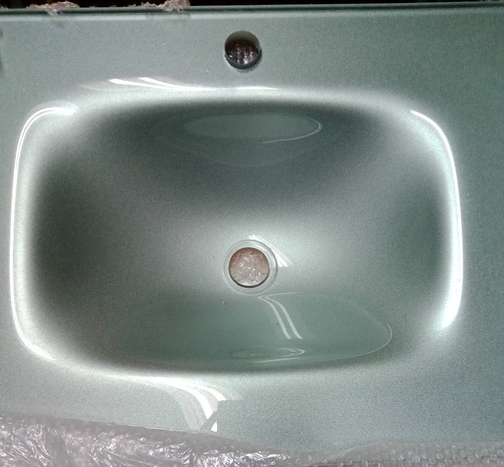 Lot de 2 plan-vasque verre trempé GRIS ARGENTÉ 80cm NEUF, Bricolage & Construction, Enlèvement, Neuf, Verre