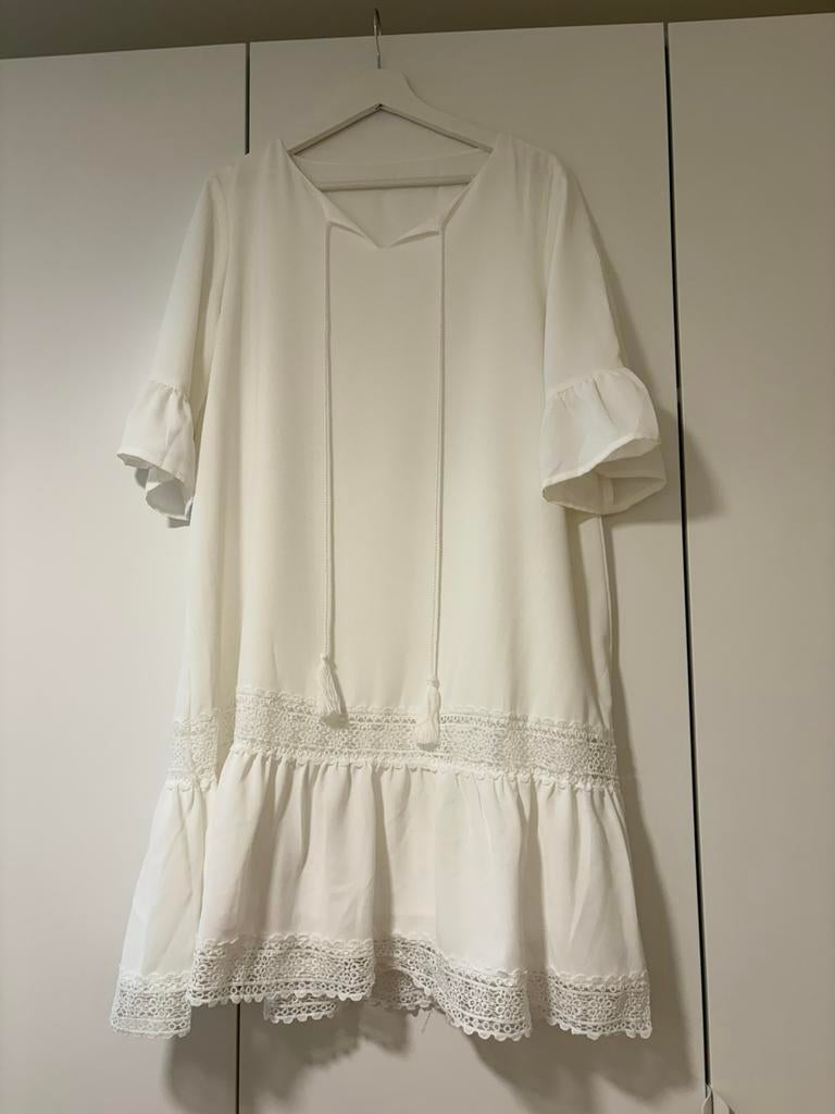 Robe d'été L, très grande, Vêtements | Femmes, Enlèvement ou Envoi, Blanc, Sous le genou, Taille 42/44 (L)