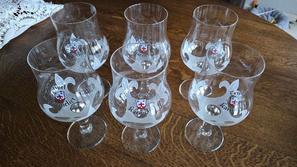 6 Karmeliet glazen, Ophalen, Nieuw, Bierglas