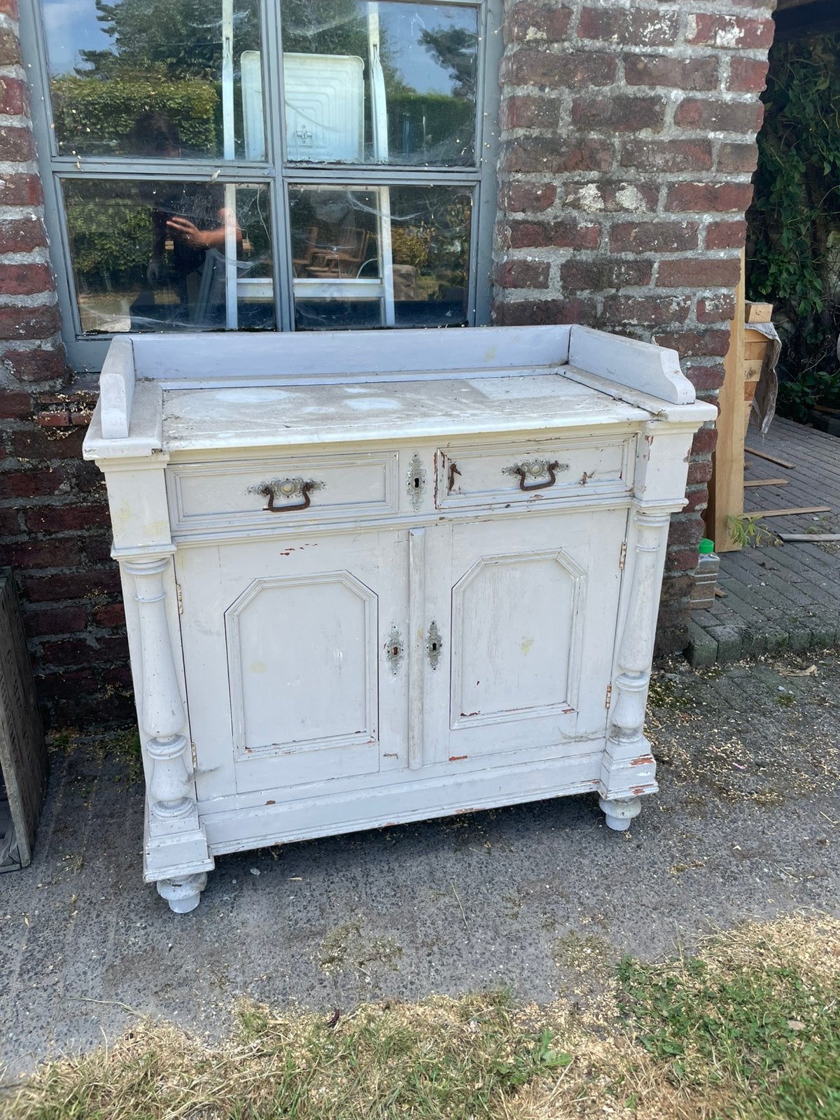Vintage kastje voor opmaak, Jardin & Terrasse, Stockage & Armoires de jardin, Enlèvement, Utilisé, Bois