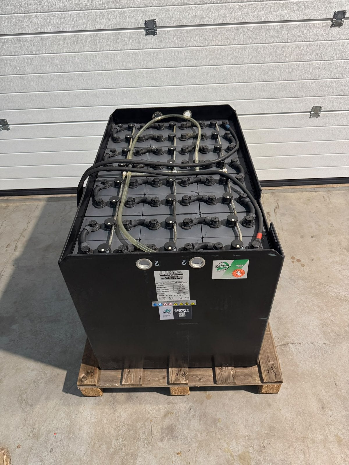 Heftruck accu 48v 750Ah 87% getest met automatisch vulsystem, Ophalen, Zo goed als nieuw, Oplaadbaar