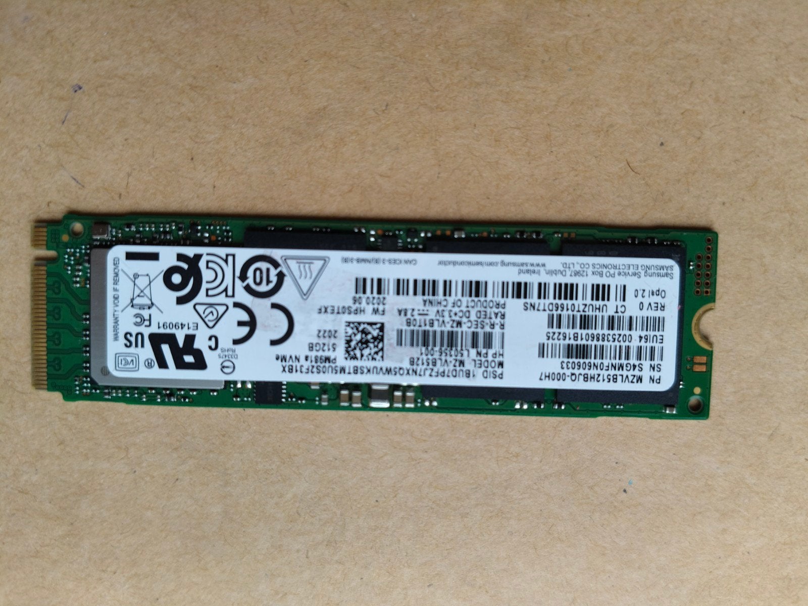 Samsung NVMe-SSD van 512 GB, Intern, Gebruikt, SSD, Ophalen of Verzenden