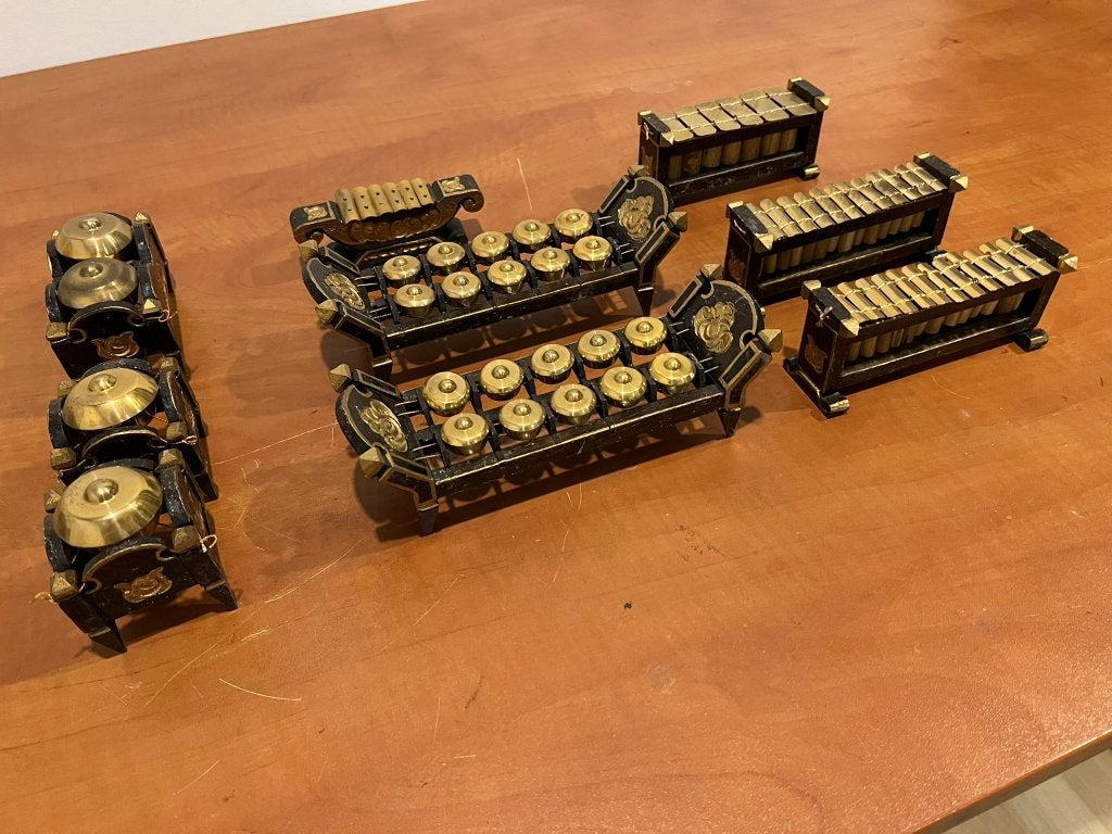 miniatuurset instrumenten  uit Indonesië, Antiek en Kunst, Zwart, Indonesië, Ophalen of Verzenden