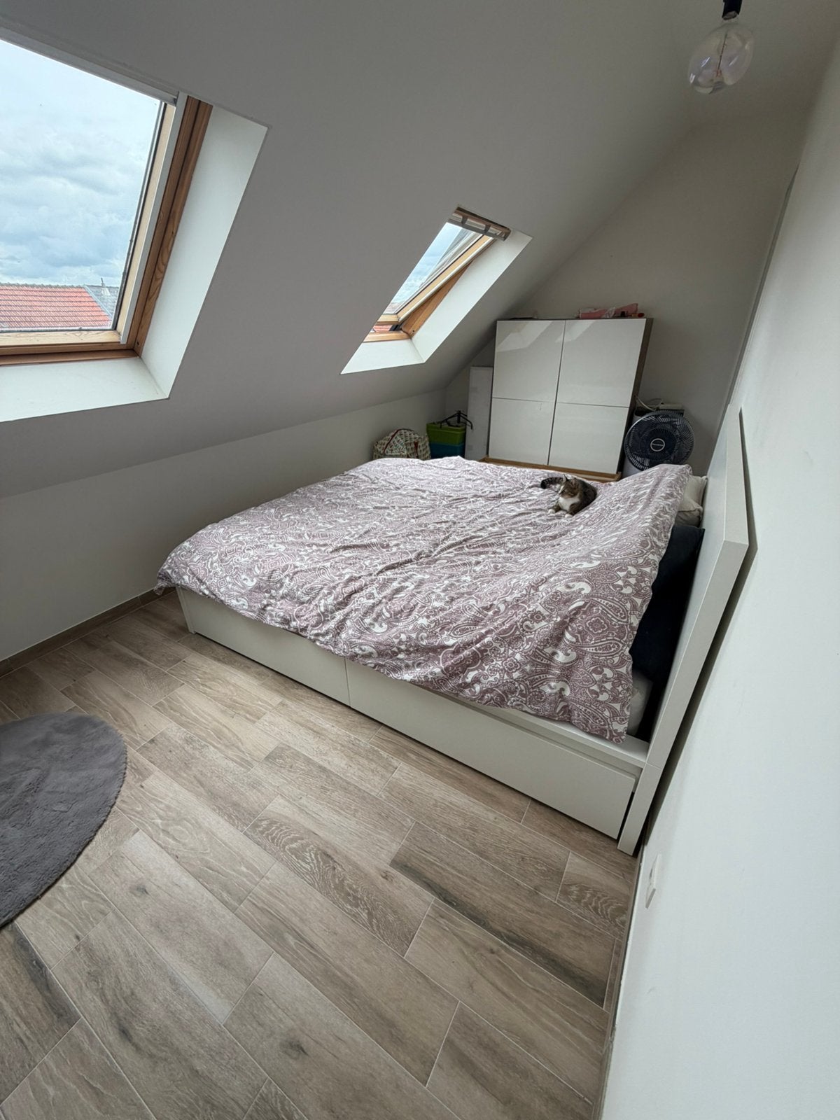 Wit IKEA bed 160x200 cm met 2 opberglades, Ophalen, Overige materialen, Wit, Tweepersoons