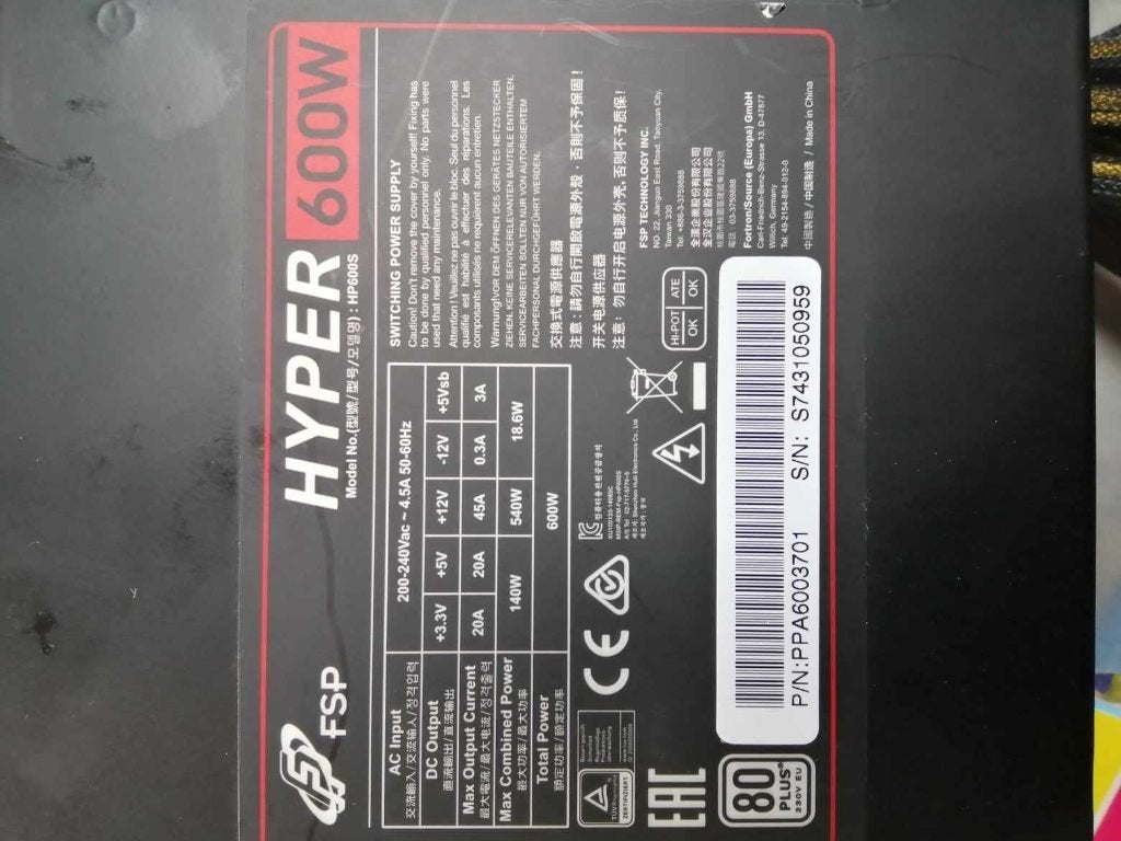 alimentation 600w pour pc, Informatique & Logiciels, Enlèvement ou Envoi, Utilisé