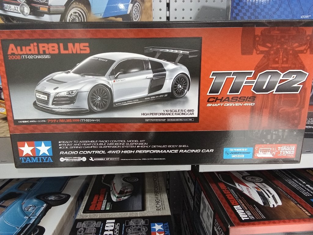 Tamiya 58749 Audi R8 LMS 2008 TT02, Hobby & Loisirs créatifs, Neuf, Échelle 1:10, Voiture on road, Enlèvement