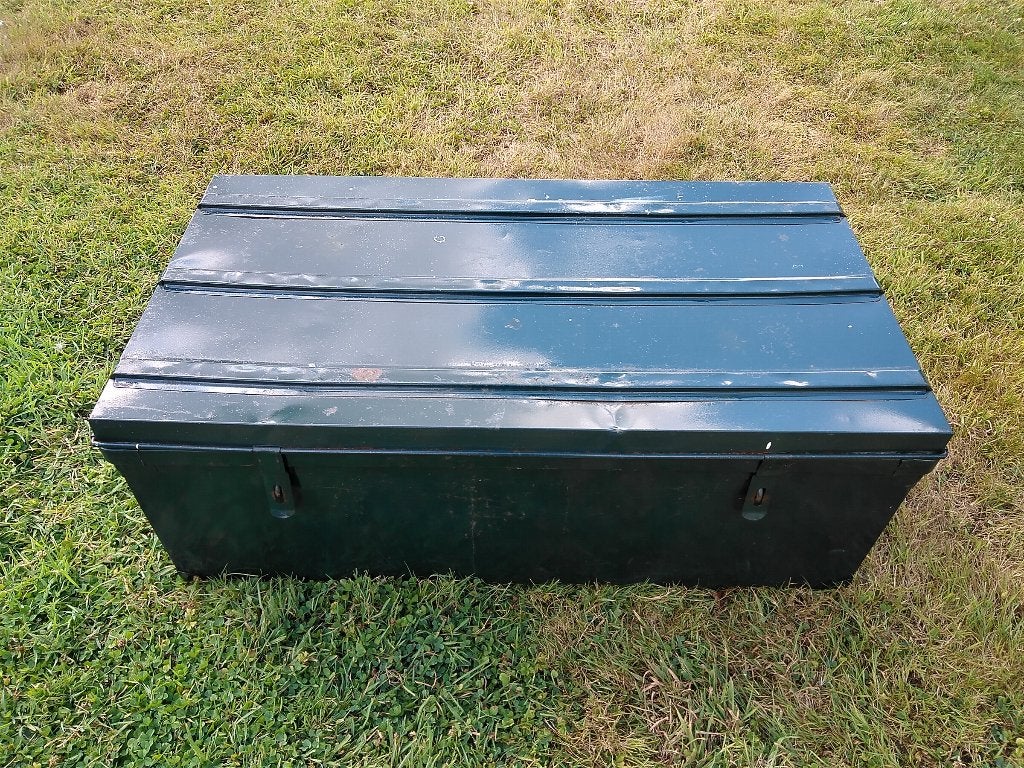 Stalen Koffer/ Malle Cabine donkergroen 100 cm 200 l, Ophalen, Groen, Gebruikt, Metaal