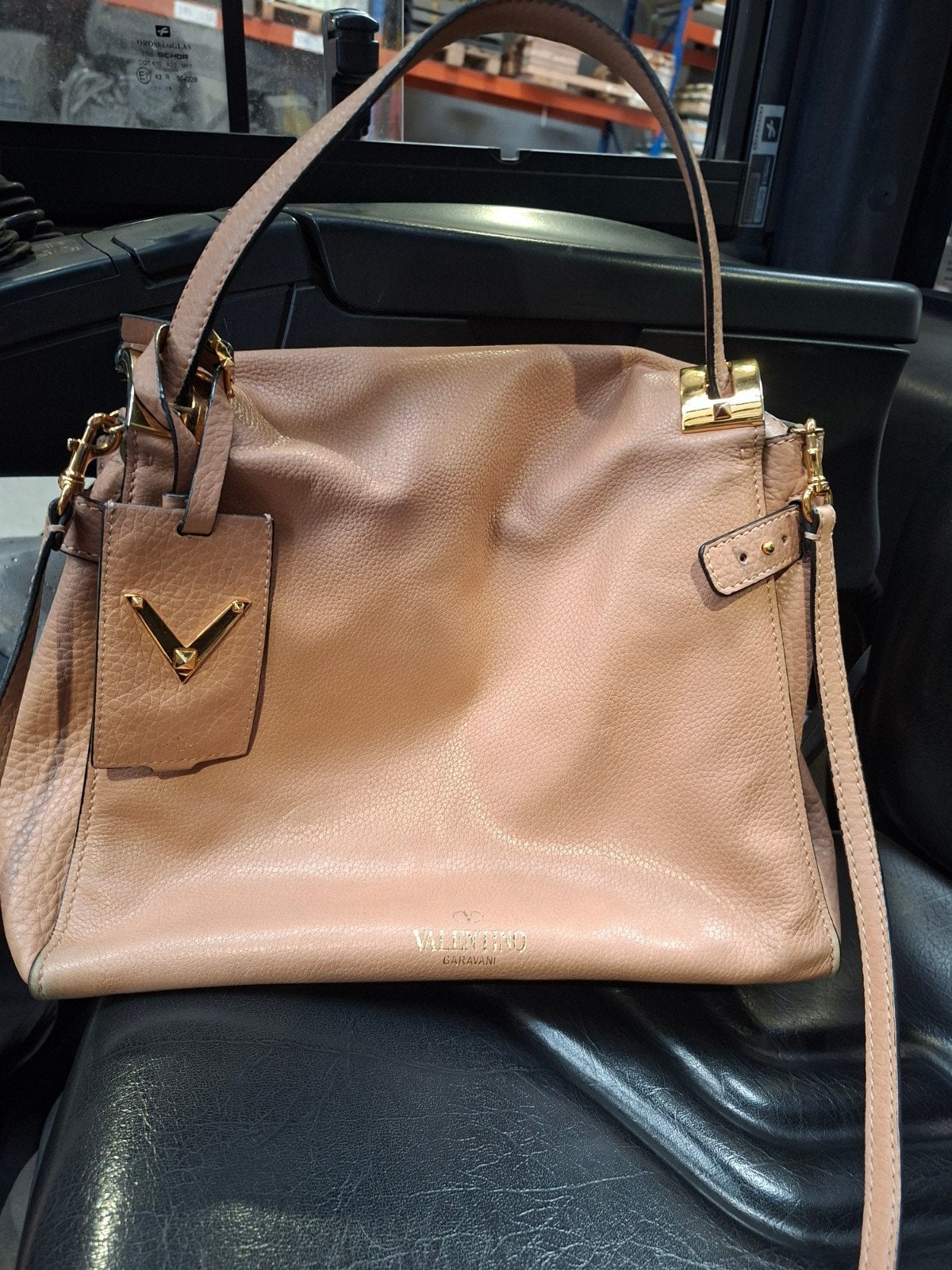 Vintage Valentino caravani handtas te koop, Ophalen, Gebruikt, Beige, Handtas
