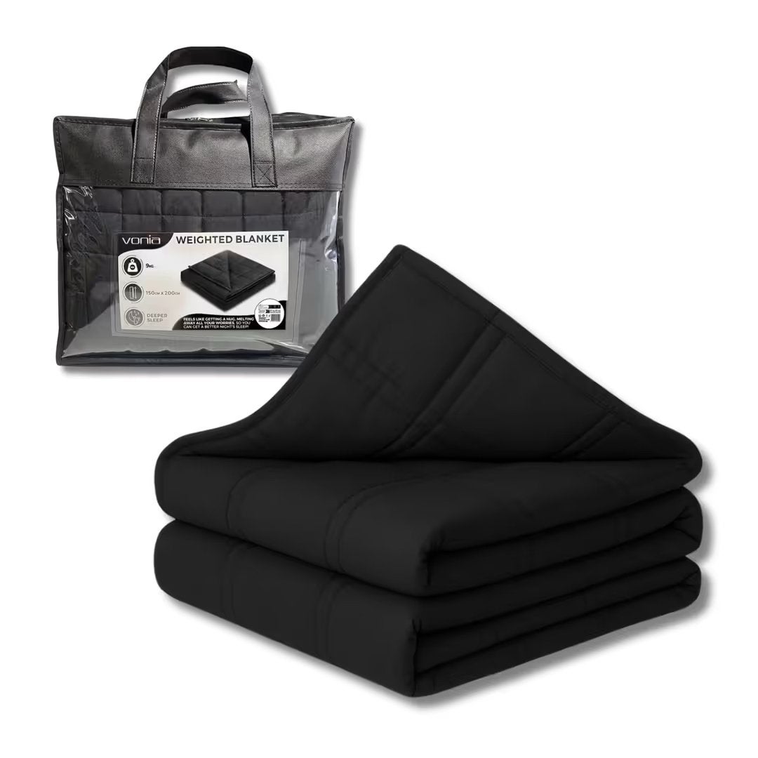 Verzwaringsdeken 150x200 cm 9kg - Anti-Stress & Slaap, Zwart, Beddengoedset, Ophalen of Verzenden, Polyester
