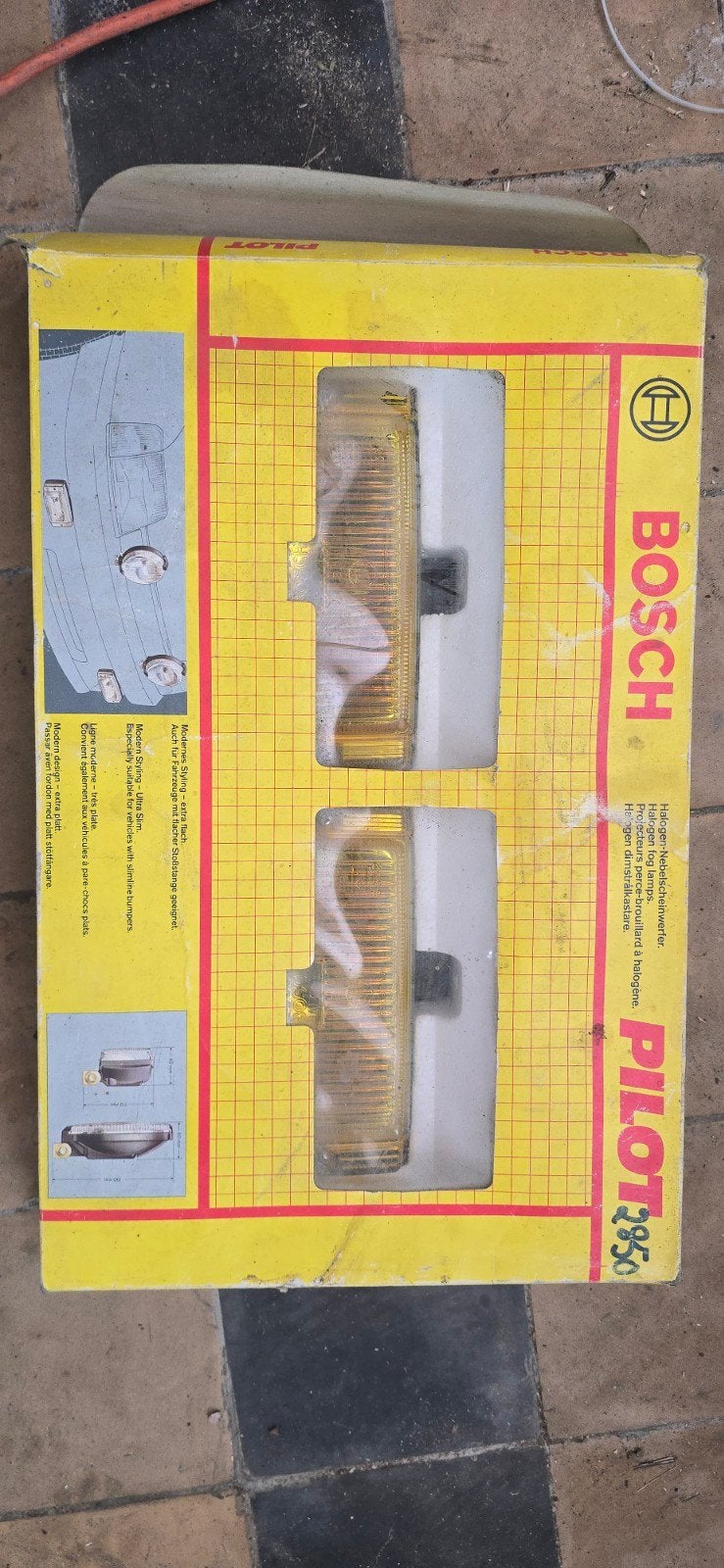 Kit Antibrouillards Jaunes BOSCH PILOT 150 - Neuf d'époque (