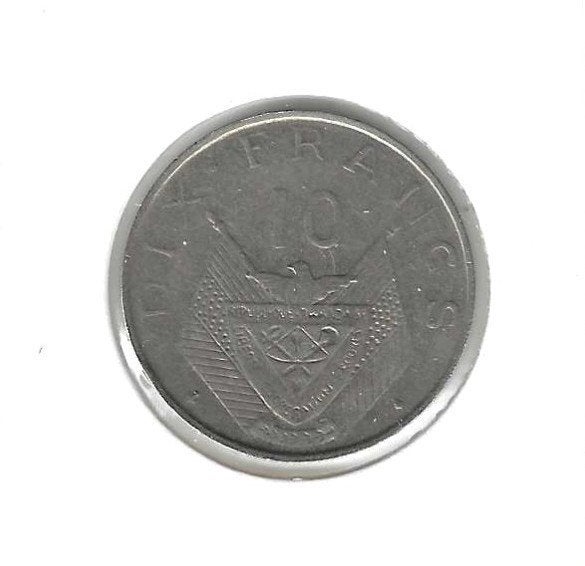 Rwanda, 10 Francs 1964., Postzegels en Munten, Munten | Afrika, Ophalen of Verzenden, Overige landen, Losse munt