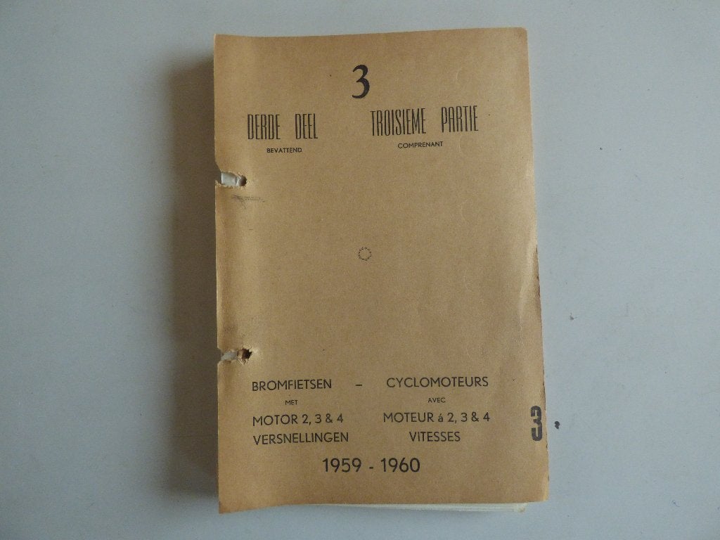 LISTE DES PIÈCES DE LA PARTIE 3 DE FLANDRIA 1959-1960, Vélos & Vélomoteurs, Enlèvement ou Envoi, Utilisé