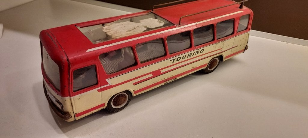 oude blikken speelgoedbus van Joustra, Verzenden