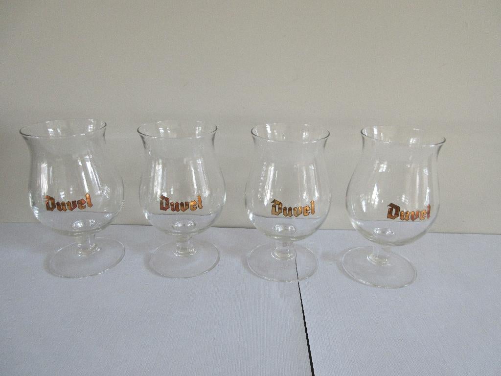 5 bierglazen bierglas DUVEL 16,5 cm hoog, Verzamelen, Ophalen, Duvel