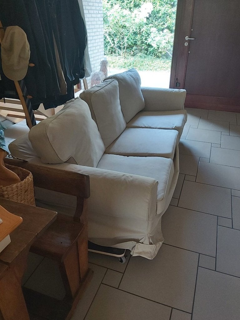 3-zitsbank Ektorp Ikea beige, Huis en Inrichting, Ophalen, Hout, 150 tot 200 cm, Modern landelijk