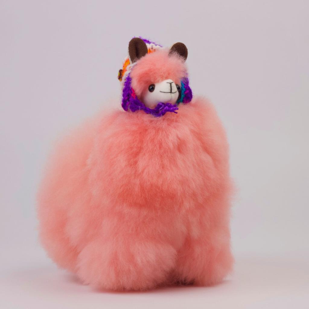 Baby Alpaka Knuffel Roze M (25cm) handgemaakt in Peru, Verzenden, Nieuw, Overige typen