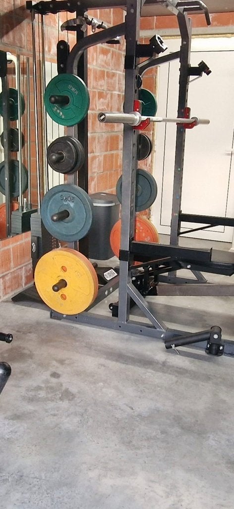 Pivot Fitness Half Rack + Lat/Row & Weight Stack, Ophalen, Gebruikt, Metaal, Krachtstation