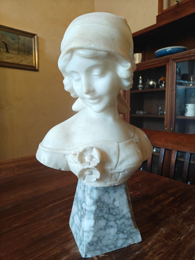 beeld van R.Parent - Art Nouveau, Gris, Statue, Art nouveau, Marqué