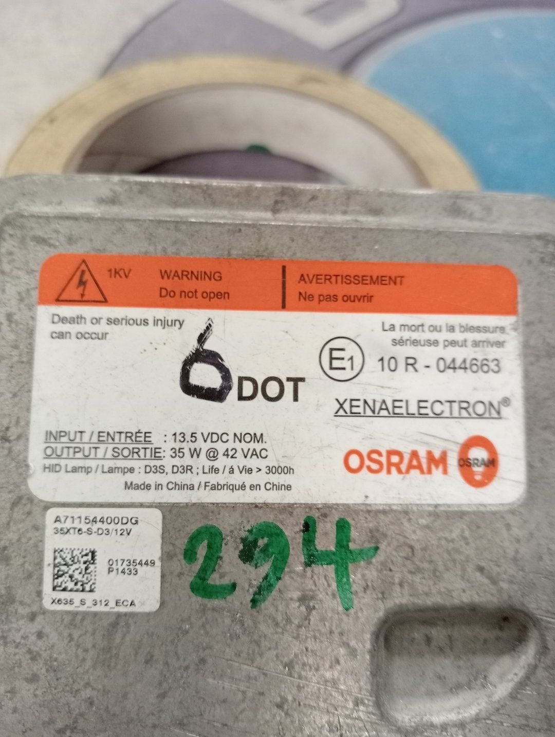 Osram A71154400DG 10R034663 Xenon Ballast module, Gebruikt, -, -, Ophalen of Verzenden
