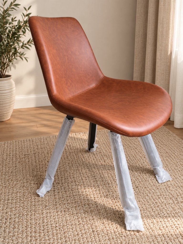 Chaise JYSK HYGUM – cognac/noir, Maison & Meubles, Neuf, Autres couleurs, Enlèvement, Cuir