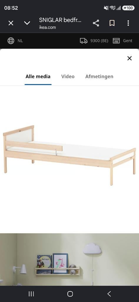 Kinderbed, Kinderen en Baby's, Ophalen, 70 tot 85 cm, 140 tot 160 cm, Zo goed als nieuw