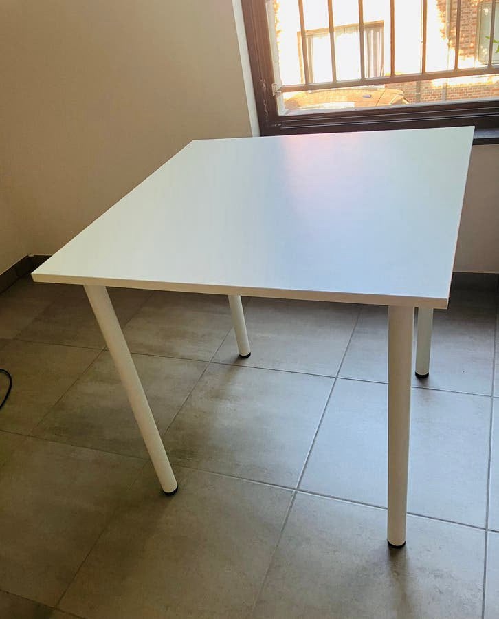 Ikea tafel Melltorp 75/75 cm wit, Ophalen, Gebruikt, IKEA, Wit