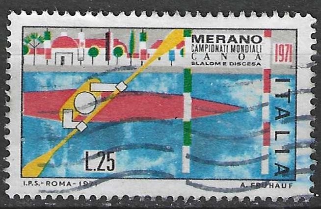 Italie 1971 - Yvert 1076 - Championnats du mondede can (ST), Envoi, Affranchi
