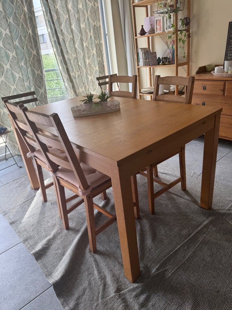 Table + 4 chaises, Maison & Meubles, Tables | Tables à manger, Enlèvement, Utilisé