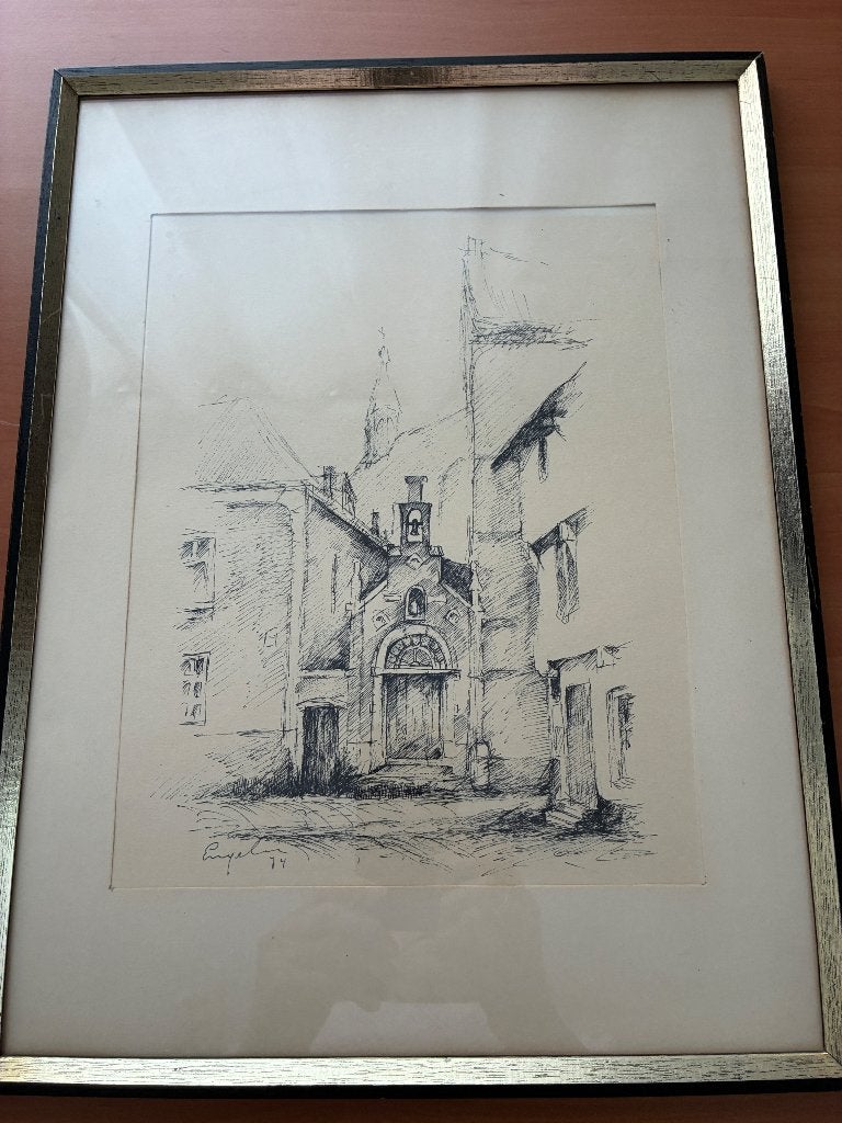 Pentekening, Antiek en Kunst, Kunst | Tekeningen en Fotografie, Ophalen