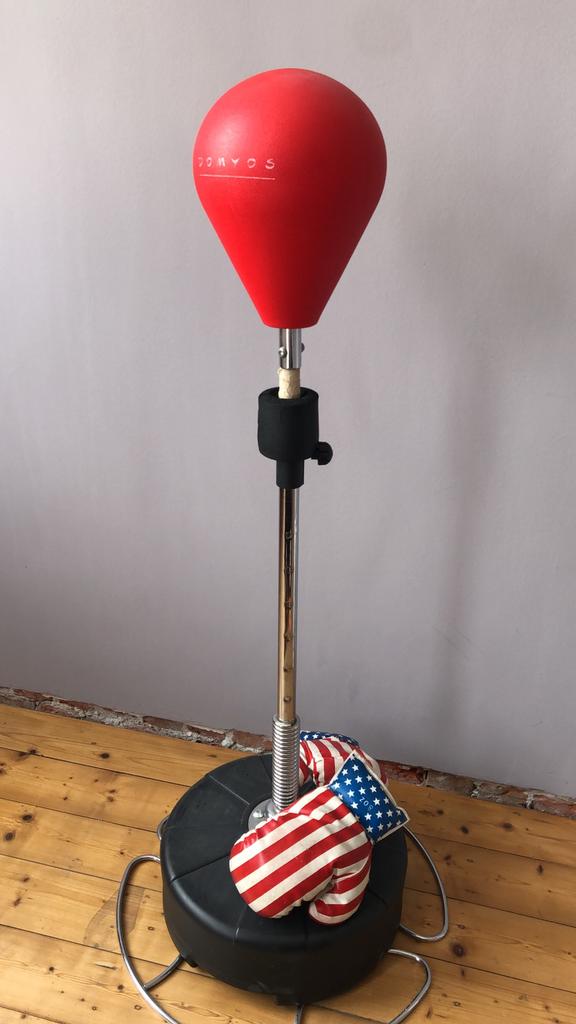 Boksbal + handschoenen, Enlèvement, Utilisé, Punching-ball