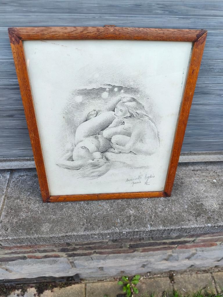Lithographie érotique signe Mariette lydis, Antiek en Kunst, Kunst | Litho's en Zeefdrukken, Ophalen of Verzenden