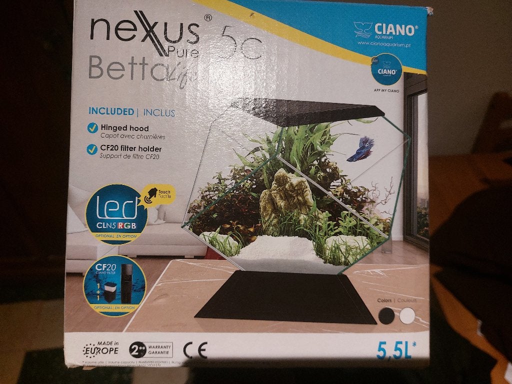 Nano aquarium 5L design avec éclairage led neuf, Animaux & Accessoires, Neuf, Aquarium vide, Couvercle inclus, Enlèvement