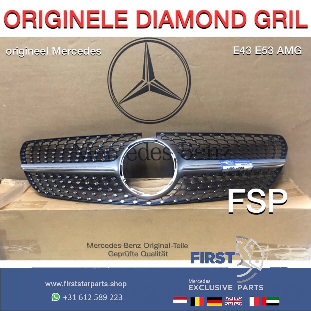 W213 W238 E KLASSE DIAMOND GRIL ORIGINEEL Mercedes E KLASSE, Auto-onderdelen, Gebruikt, -, Ophalen of Verzenden, -