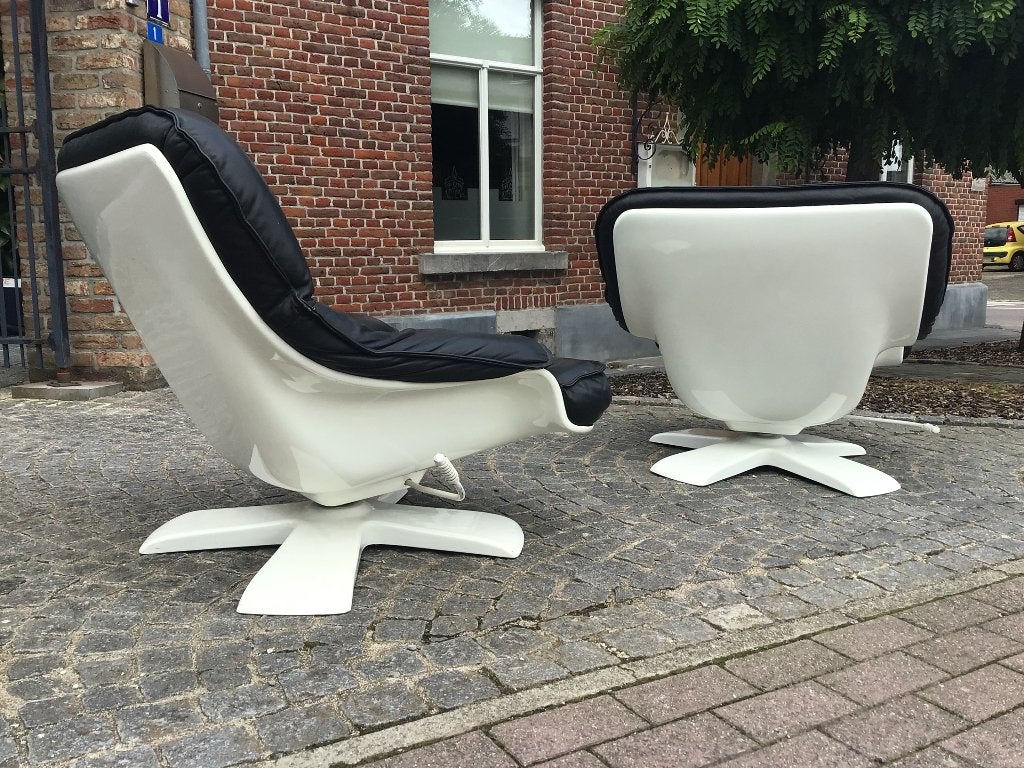 Set Vintage 70s Space Age Futuristische Lounge Chairs, Maison & Meubles, Enlèvement, Utilisé