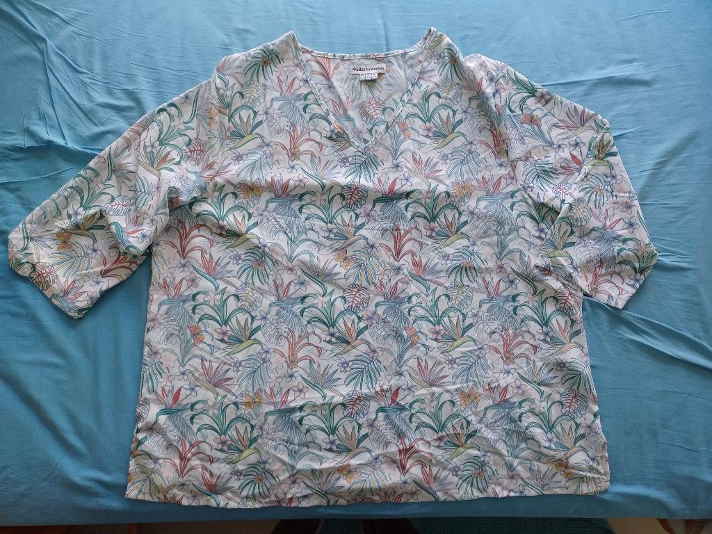 bloes beige - kleine blaadjes, Kleding | Dames, Beige, Maat 46/48 (XL) of groter, Nieuw, Ophalen of Verzenden