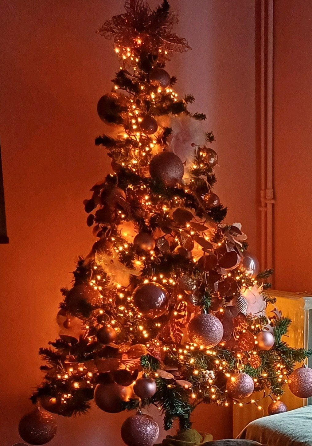 sapin de Noël 150 cm vieux rose, Divers, Enlèvement, Comme neuf