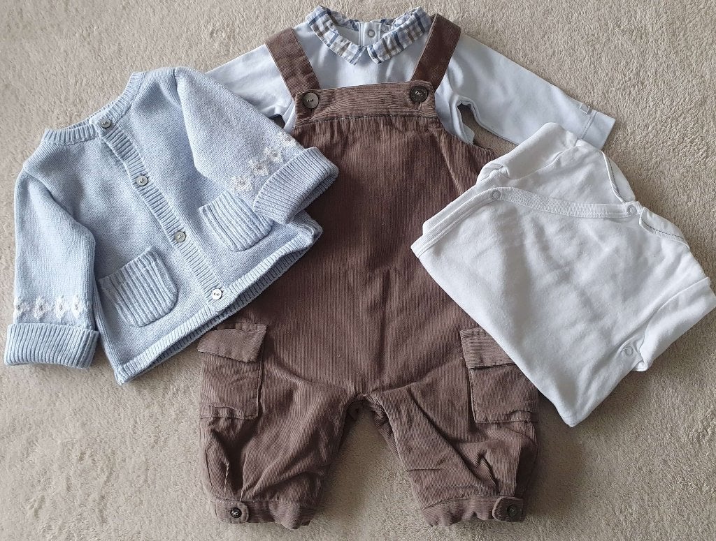 Ensemble gilet + 2 bodies + salopette velours - T62 - Jacadi, Enfants & Bébés, Vêtements de bébé | Taille 62, Enlèvement, Comme neuf