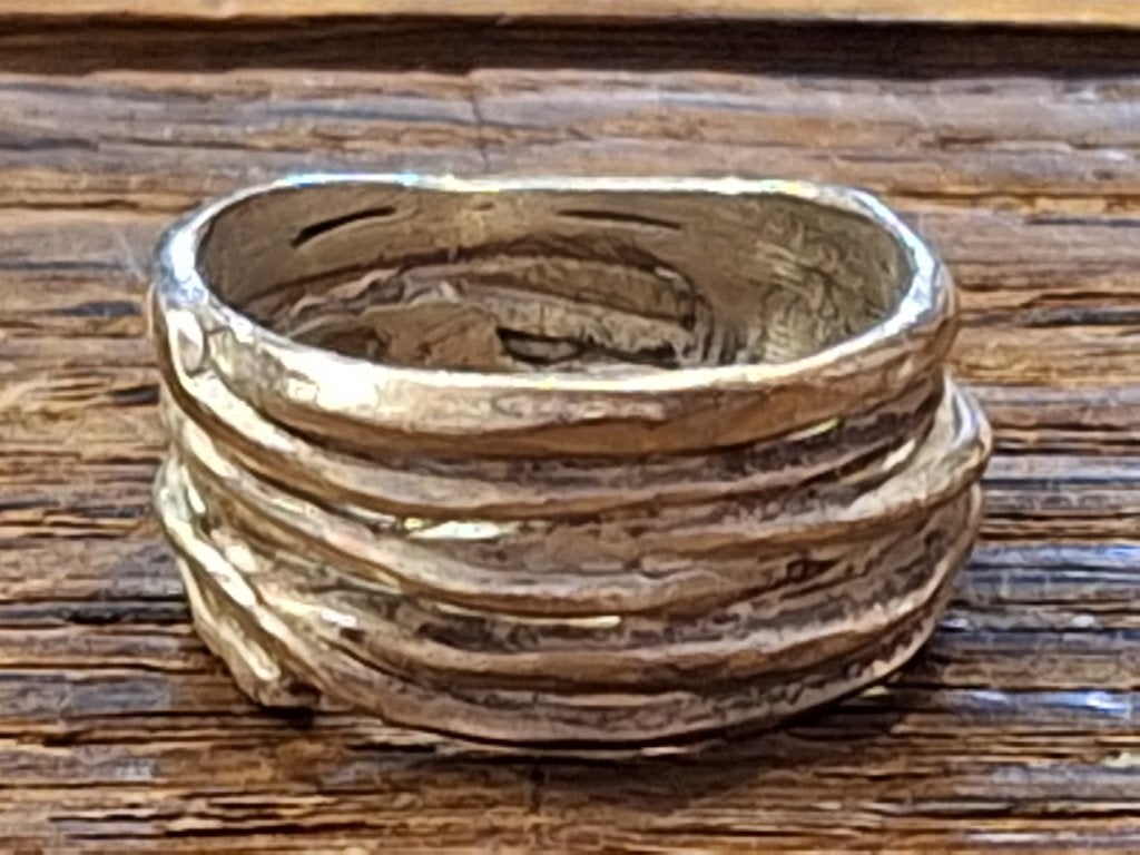 zilverkleurige ring, jaren 80, Bijoux, Sacs & Beauté, Bagues, Neuf, Enlèvement ou Envoi, Argent, Autres matériaux