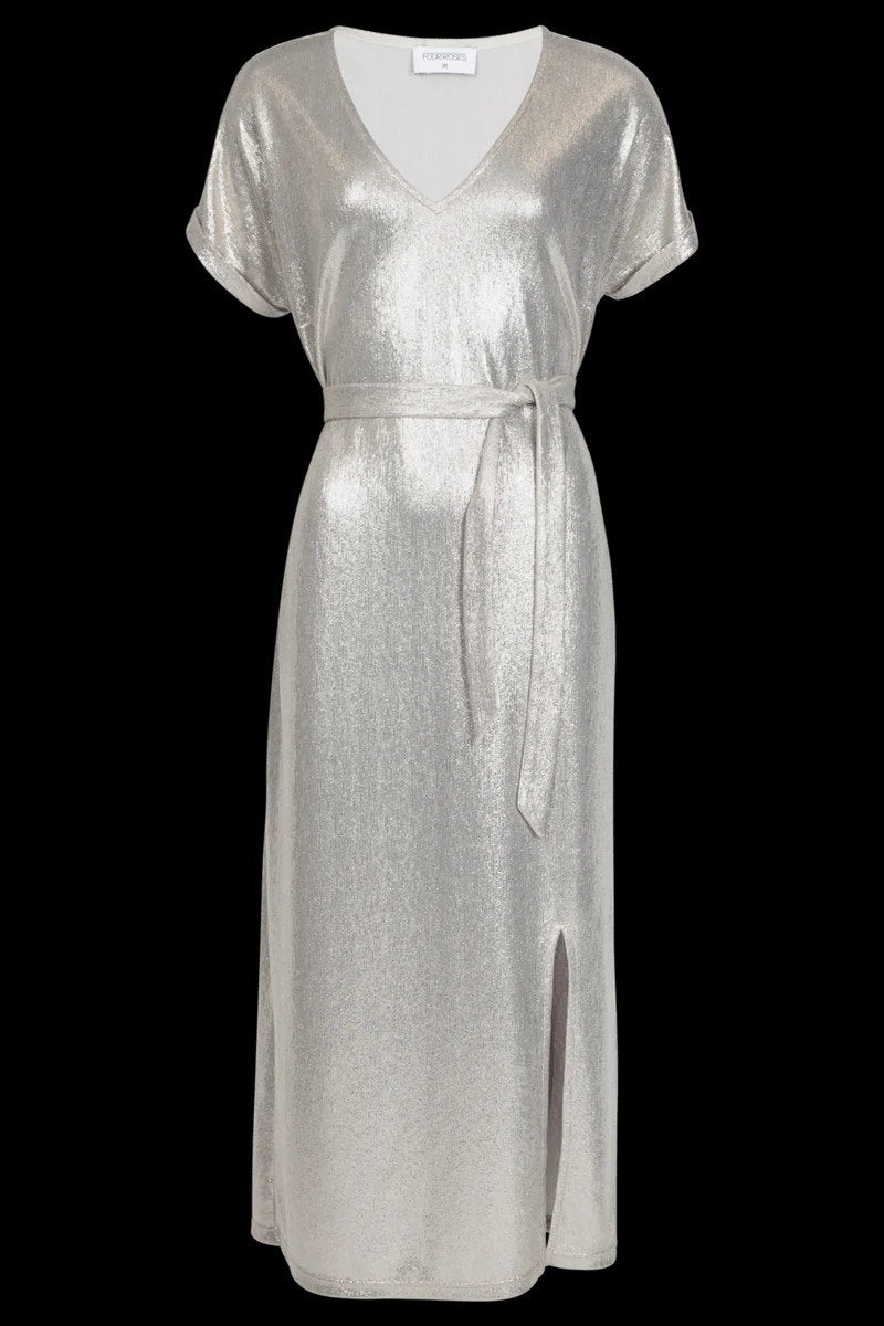 Robe de fête Four Roses taille L argentée, Enlèvement ou Envoi, Four Roses, Argenté, Taille 42/44 (L)
