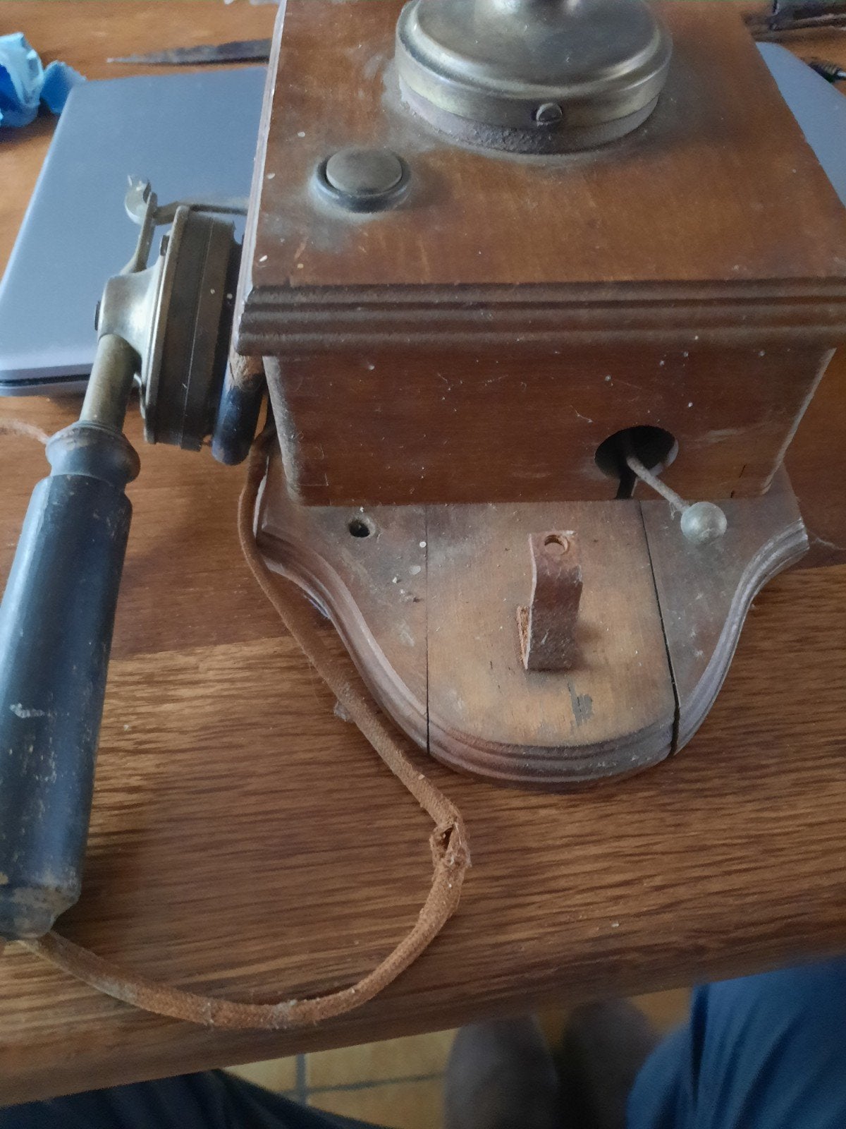 Ancien téléphone mural en bois, Enlèvement ou Envoi