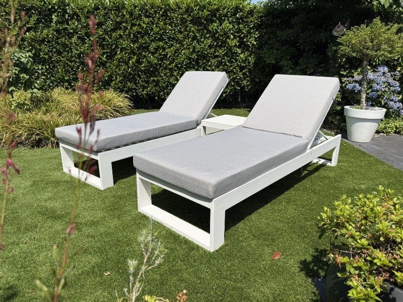 Aluminium ligbedden met antraciet onderstel op voorraad, Jardin & Terrasse, Enlèvement ou Envoi, Neuf