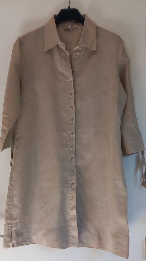 Sud Express beige linnen tuniek / blousejurk -T2 (M) -, Maat 38/40 (M), Beige, Ophalen of Verzenden, Zo goed als nieuw